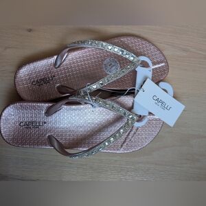 Capelli New York Rhinestone Flip Flop Sandals NEW Sz 7